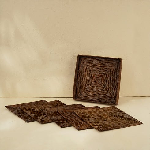 Square Placemat with Holder - Coastal Villa Homeware